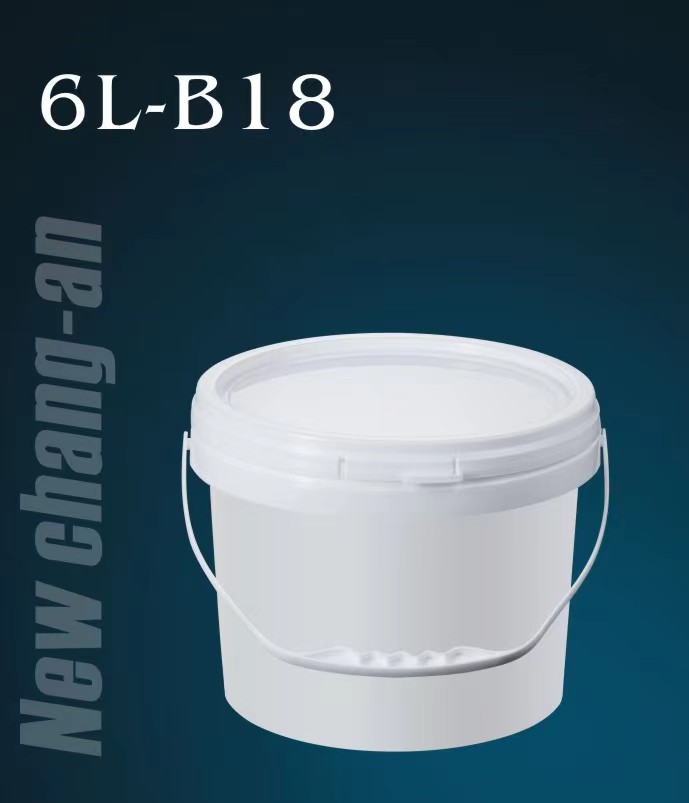 6L PP Bucket de plástico B18-NR para pintura básica de agua que contiene