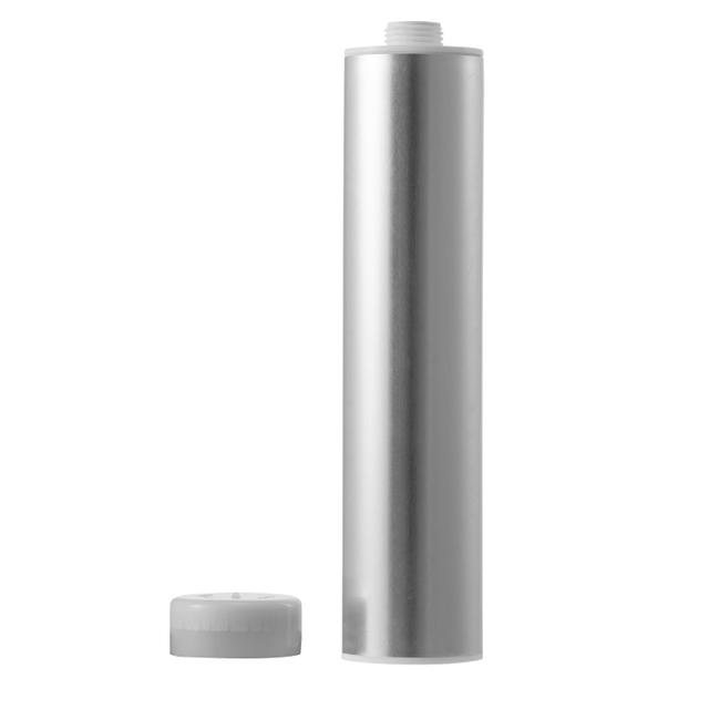 Cartucho de plástico de aluminio de 300 ml con cartucho de boquilla de plástico para sellador PU