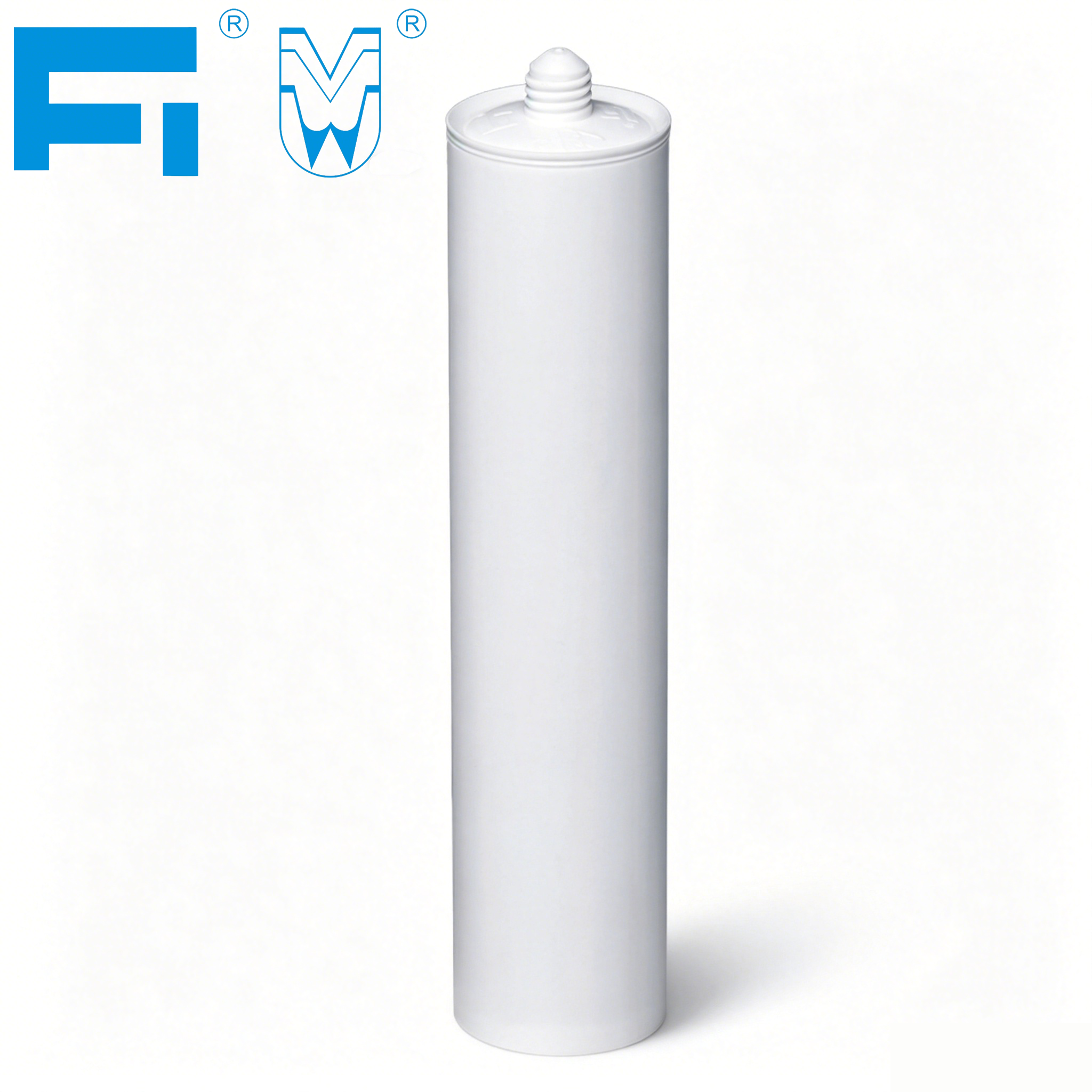 Cartucho de plástico HDPE para embalaje de pegamento de vidrio blanco de 300ml para sellador de silicona para construcción
