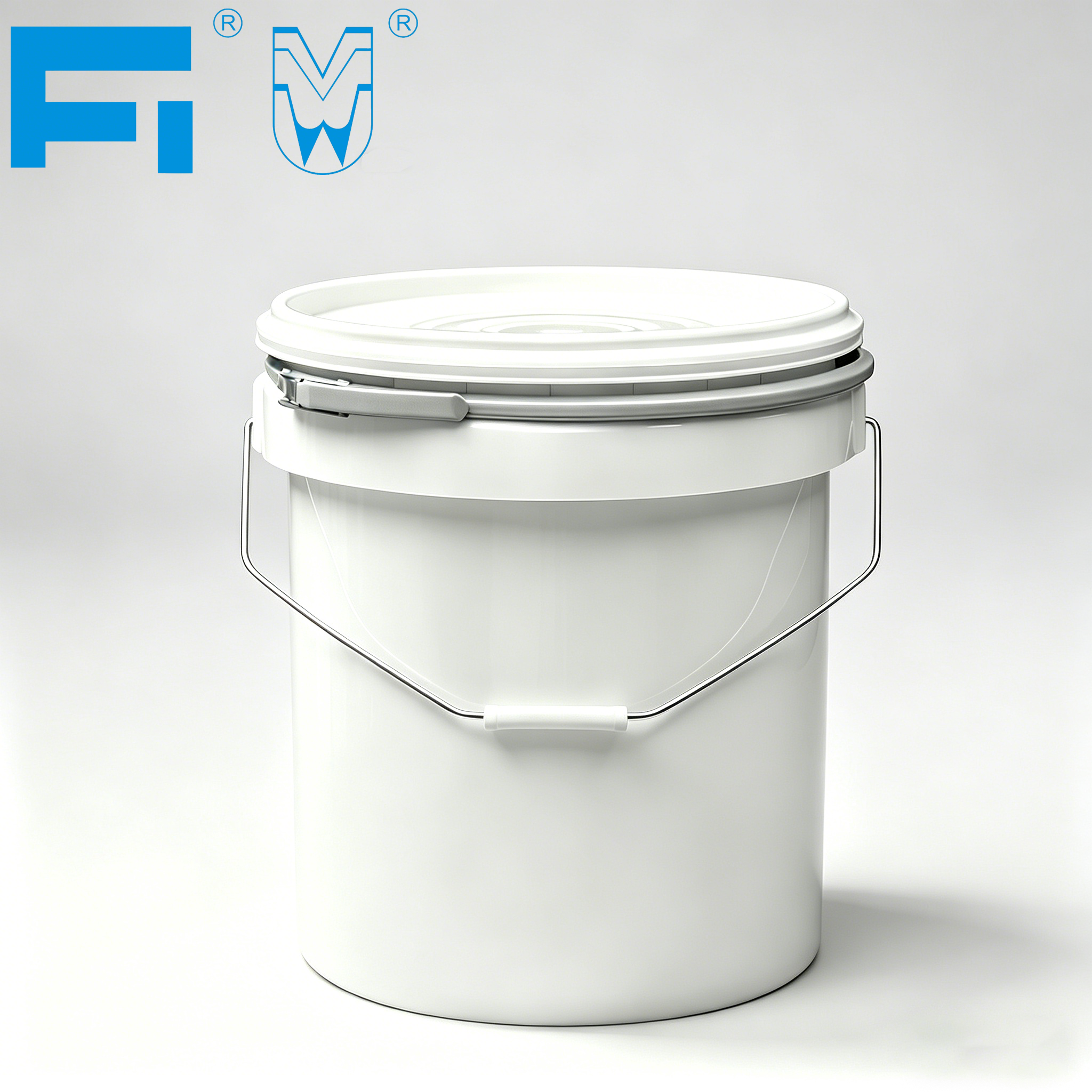 Pintura industrial de 20 litros que contiene un cubo de plástico para selladores y envases adhesivos para almacenamiento de productos químicos