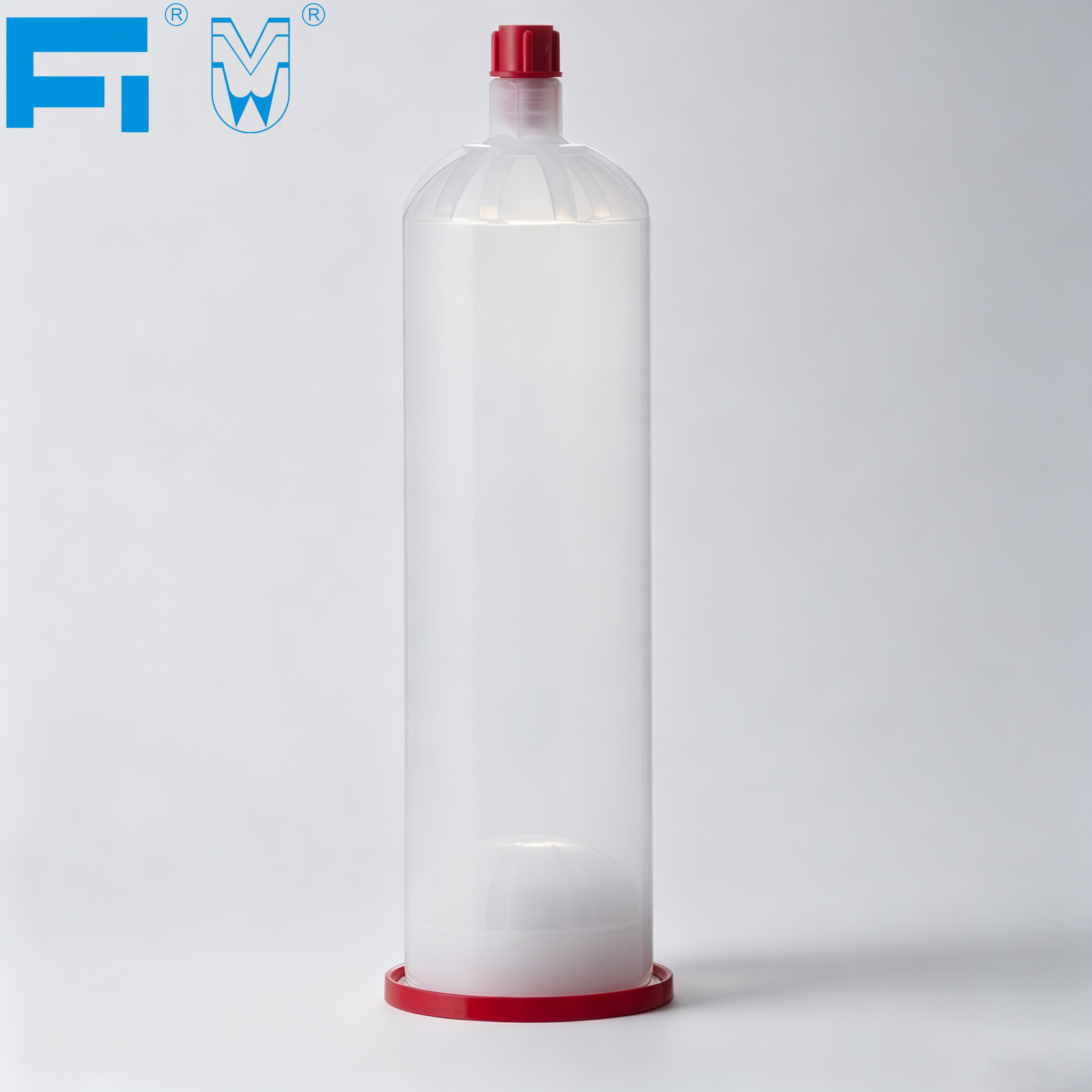 Cilindro de pegamento transparente de 600 ml Cartucho de plástico de gran capacidad Barriles de jeringa dispensadora neumática para uso industrial Sellador y adhesivo