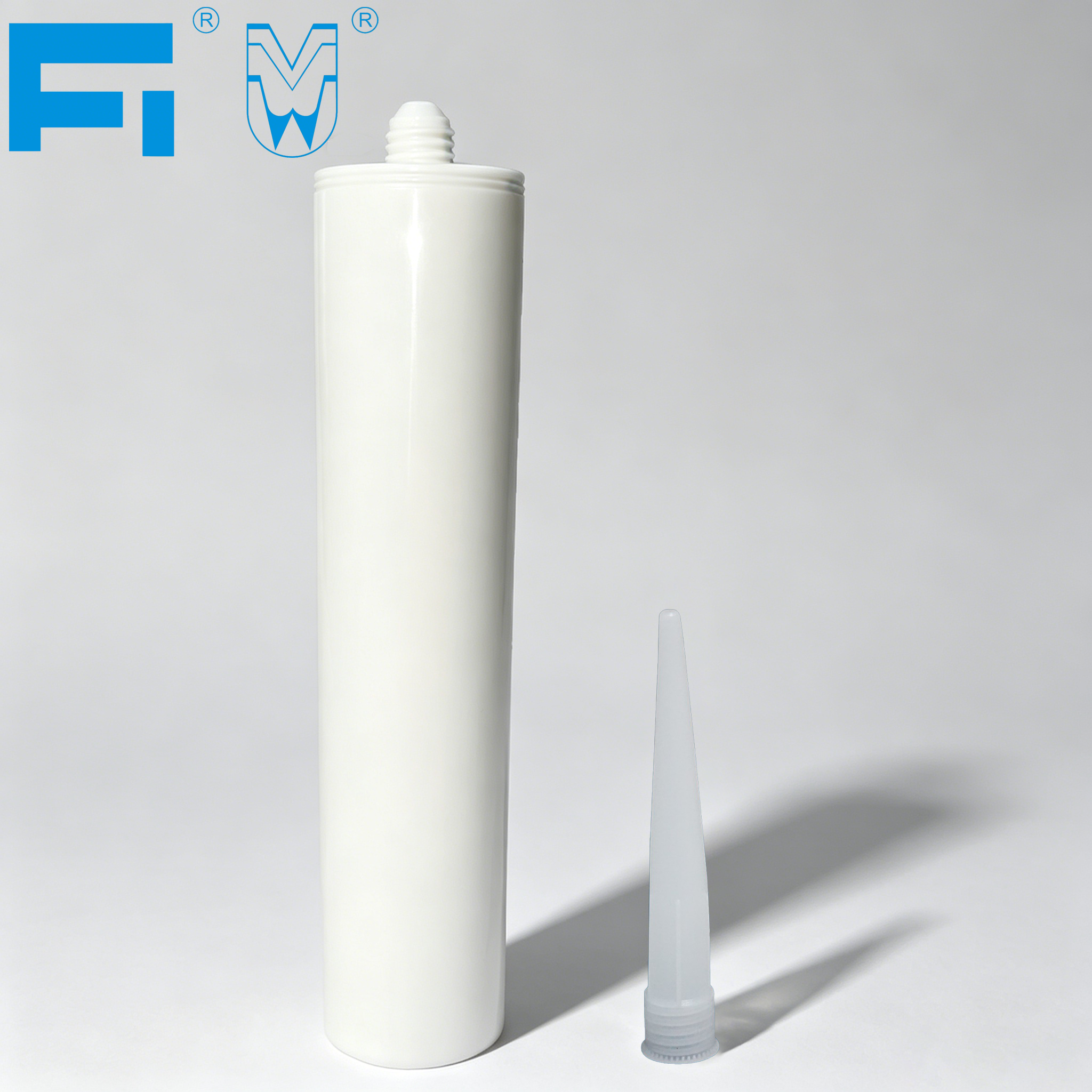 Cartucho de plástico para embalaje adhesivo resistente a productos químicos de uso múltiple de 240ml para calafateo sellador industrial para construcción