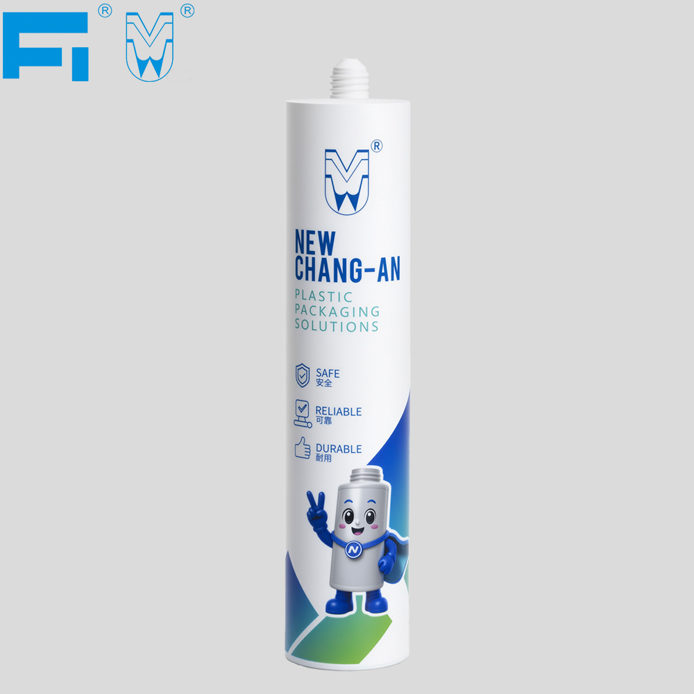 Cartucho de calafateo de plástico para embalaje adhesivo de HDPE resistente a productos químicos de uso múltiple de 300ml para sellador industrial con IML